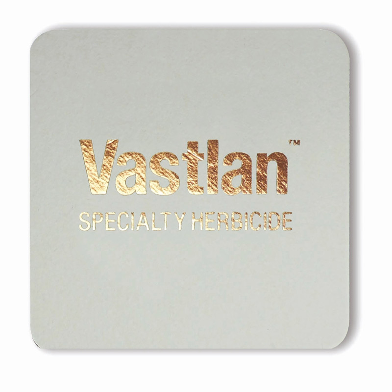 Foil Stamped 40 Pt. 4" Square - White High Density Coasters - The 500 Line