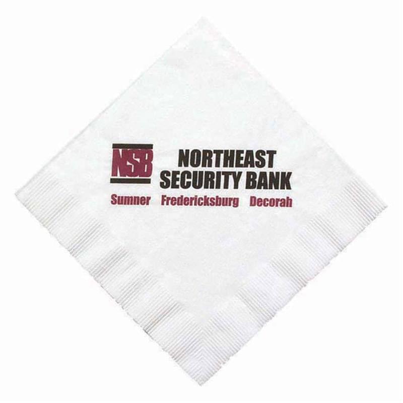 6.5"x6.5" White 1-Ply Coin Edge Embossed Luncheon Napkins - High Lines