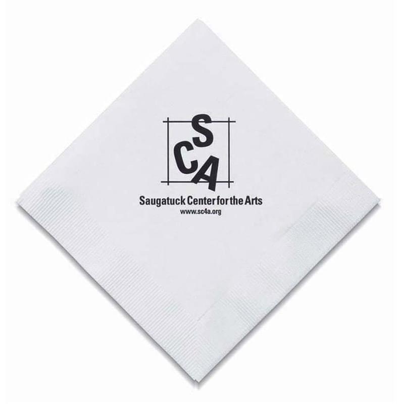 5"x5" White 2-Ply Beverage Napkins - (High Lines)