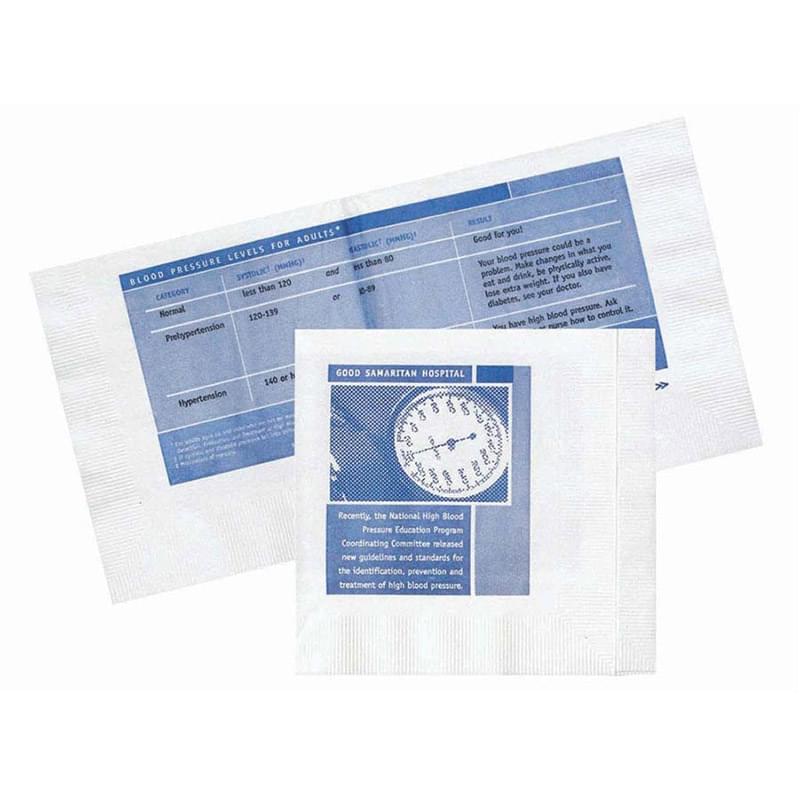 5"x5.375" White 2-Ply Off-Folded Beverage Promo Napkins - High Lines