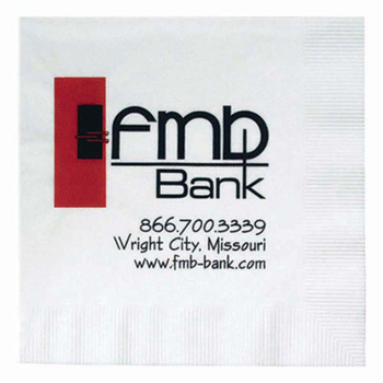 5"x5" White 1-Ply Coin Edge Embossed Beverage Napkins - The 500 Line