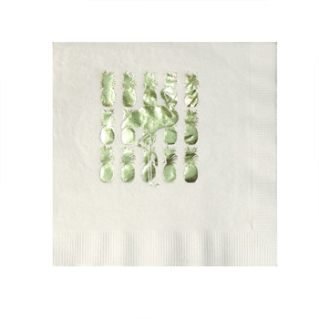 Foil Stamped White 3-Ply Luncheon Napkins