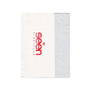 Foil Stamped Bleached 1-Ply, 3/4 fold Napkin